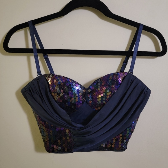 BEBE Sequin Tube Top - Picture 1 of 6